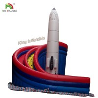 0.55mm PVC Rocket Themed Inflatable slide  Rotary Dry Slide for sale